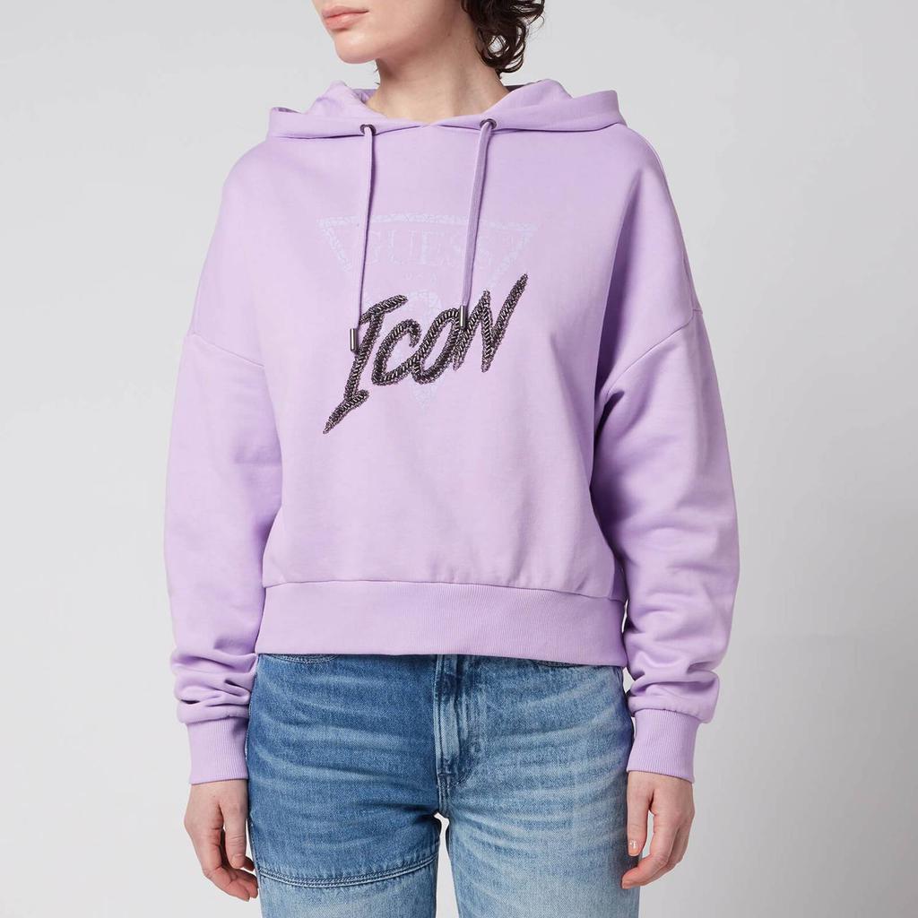 商品GUESS|Guess Women's Icon Hood Sweatshirt - Fresh Lilac,价格¥303,第1张图片