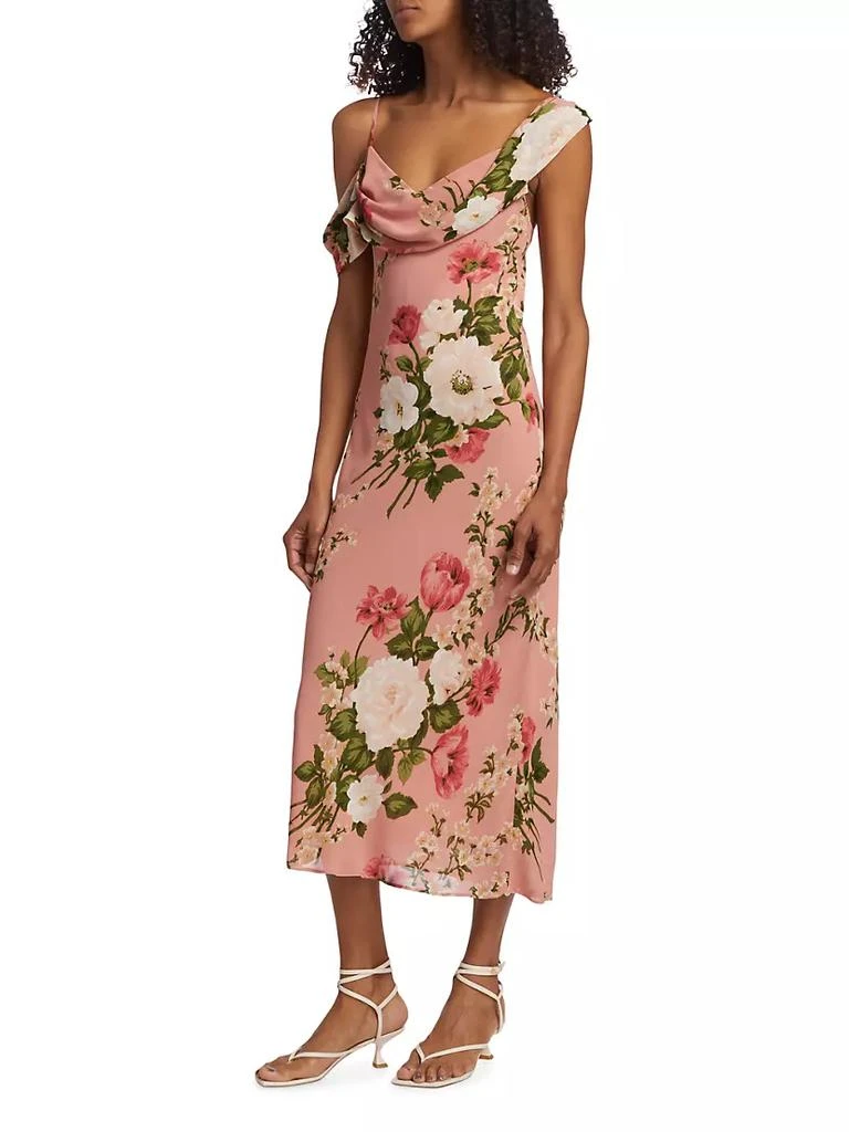 商品Reformation|Reya Draped Floral Midi-Dress,价格¥1176,第4张图片详细描述