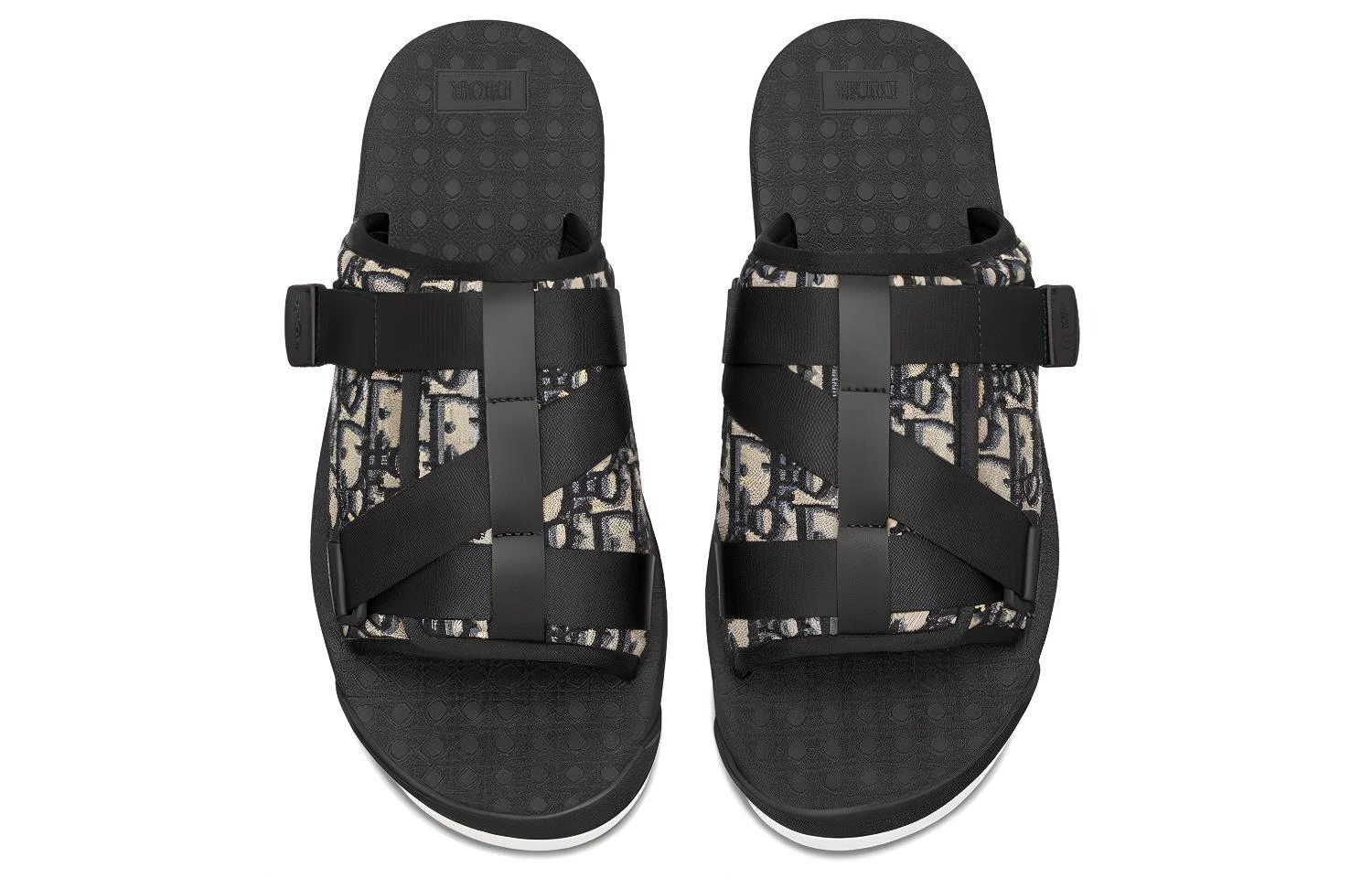 商品[国内直发] Dior|迪奥 Alpha Oblique 印花 平跟 防滑一字拖鞋 男款 黑色,价格¥5934,第6张图片详细描述