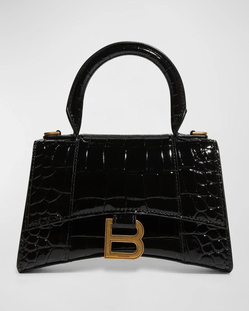商品Balenciaga|Hourglass XS Crocodile-Embossed Top-Handle Bag,价格¥21862,第1张图片