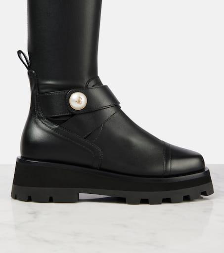 ダーツ Mina Shop Meena leather over-the-knee boots on Sale at