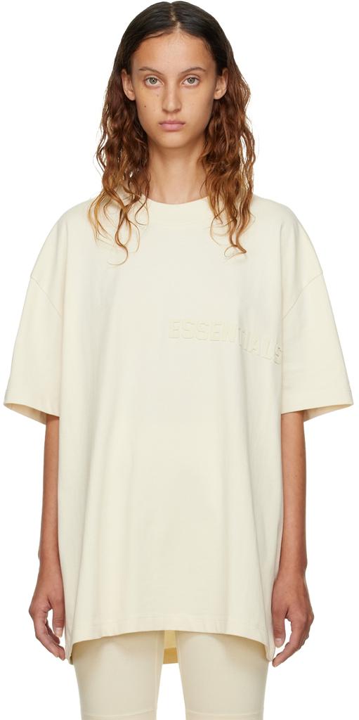女式 棉质T恤 米白色商品第1张图片规格展示