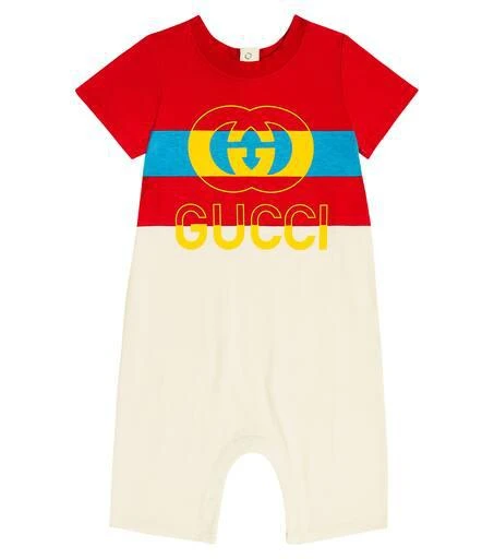 商品Gucci|婴幼儿 — logo印花棉质连身衣,价格¥2468,第1张图片