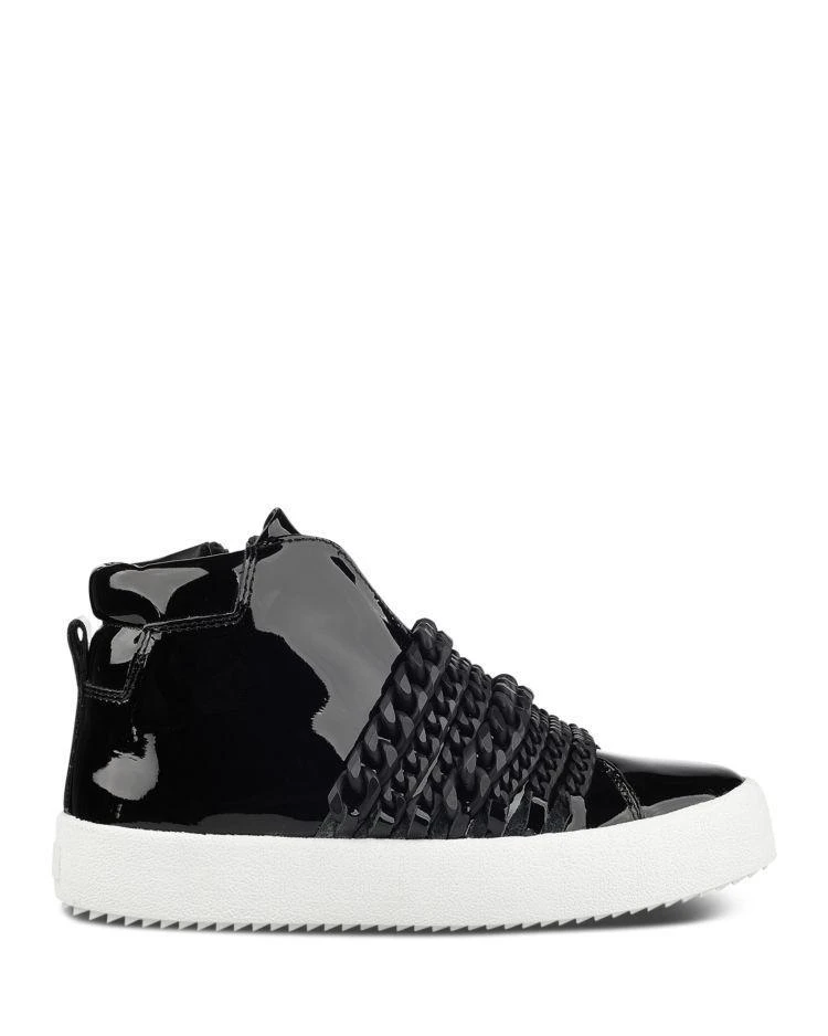 商品Kendall + Kylie|Women's Duke Patent Leather & Chain Trim Zip Sneakers,价格¥809,第2张图片详细描述