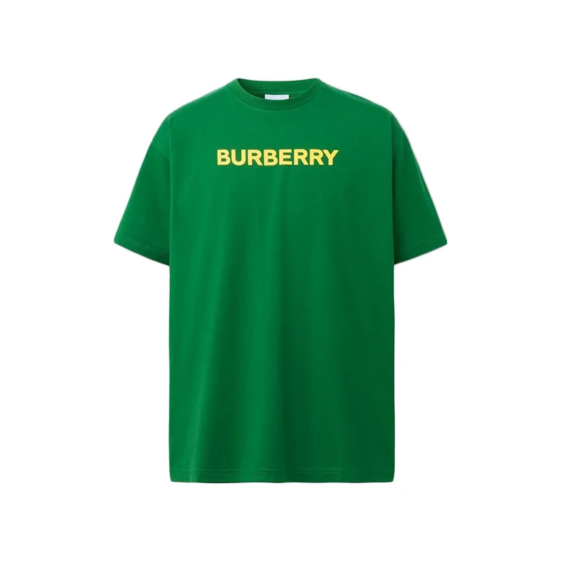 商品Burberry|【预售3-7天】BURBERRY/博柏利 22年秋冬新款 男士常春藤绿色纯棉宽松版型短袖T恤80575231,价格¥3318,第1张图片