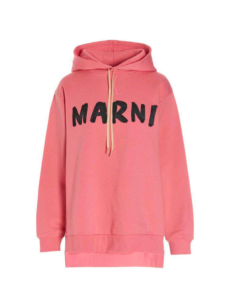 Marni Logo Printed Drawstring Hoodie商品第1张图片规格展示