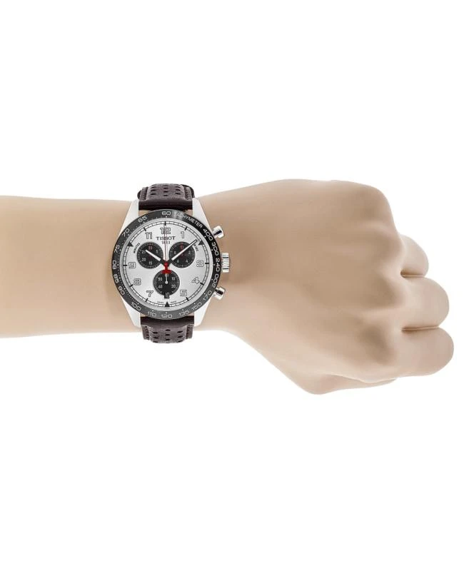 商品Tissot|Tissot PRS 516 Chronograph Silver Dial Leather Strap Men's Watch T131.617.16.032.00,价格¥3245,第3张图片详细描述