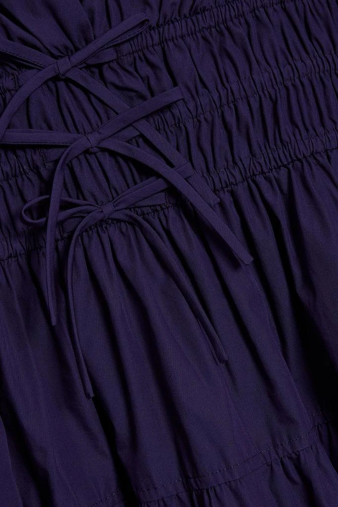 商品Derek Lam|Tiered bow-embellished cotton-poplin mini dress,价格¥674,第4张图片详细描述