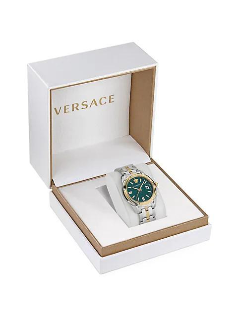 商品Versace|Greca Logo Two-Tone Stainless Steel Bracelet Watch,价格¥7341,第6张图片详细描述