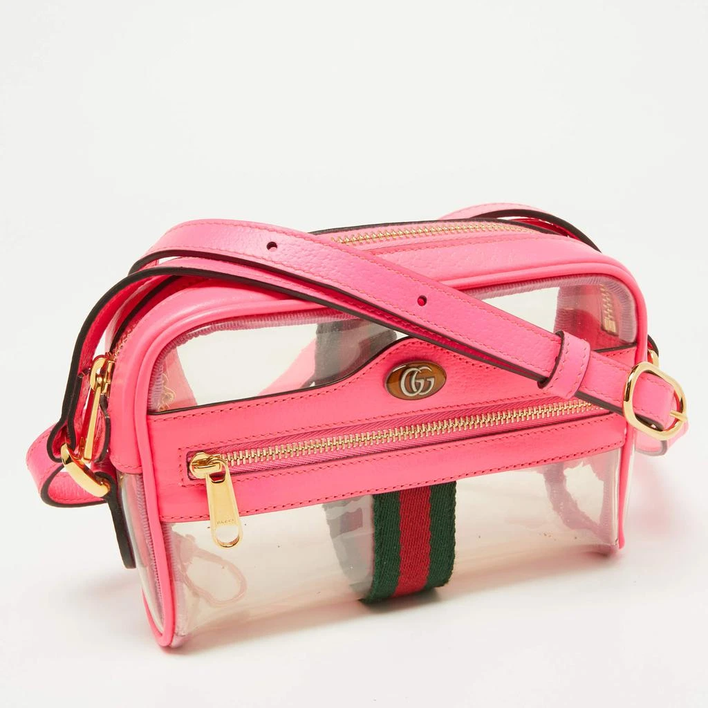 商品[二手商品] Gucci|Gucci Neon Pink Leather and PVC Mini Ophidia Crossbody Bag,价格¥5174,第3张图片详细描述