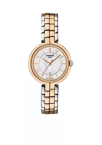 商品Tissot|Womens Two Tone Stainless Steel Swiss Flamingo Bracelet Watch,价格¥3350,第1张图片