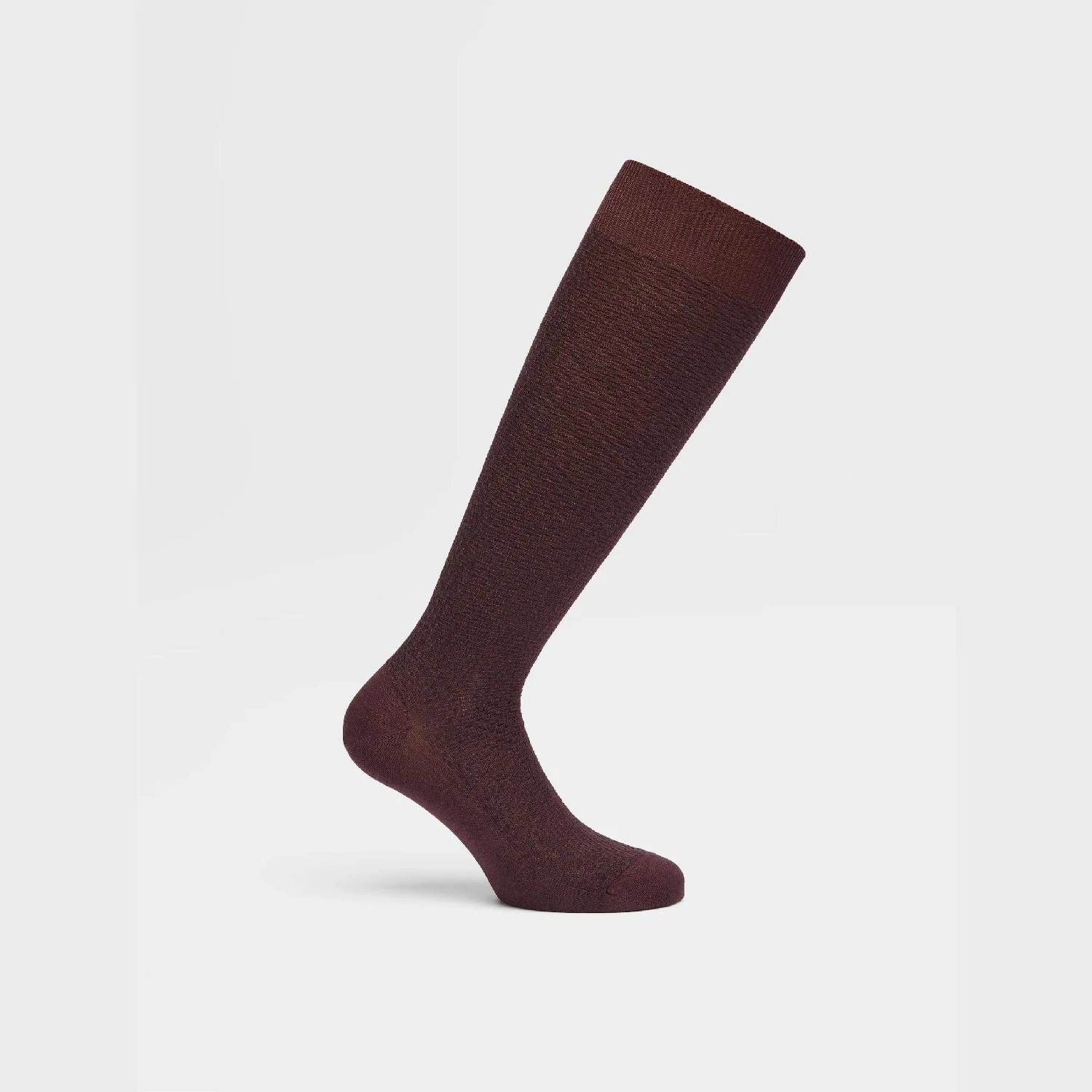 包邮包税【预售7天发货】 ZEGNA杰尼亚 23秋冬 男士 袜子 BURGUNDY LYOCELL BLEND TEXTURED MID CALF SOCKS N5V40-580-602 商品