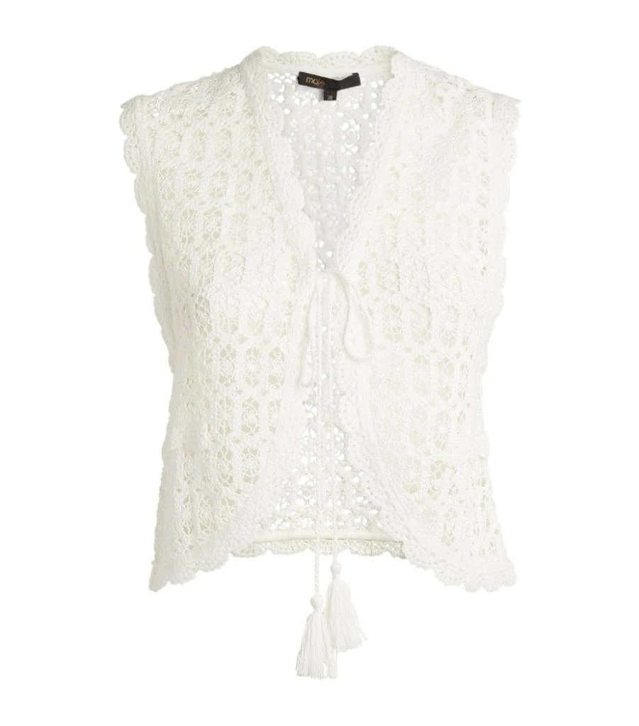 商品Maje|Crochet Sleeveless Cardigan,价格¥1032,第1张图片
