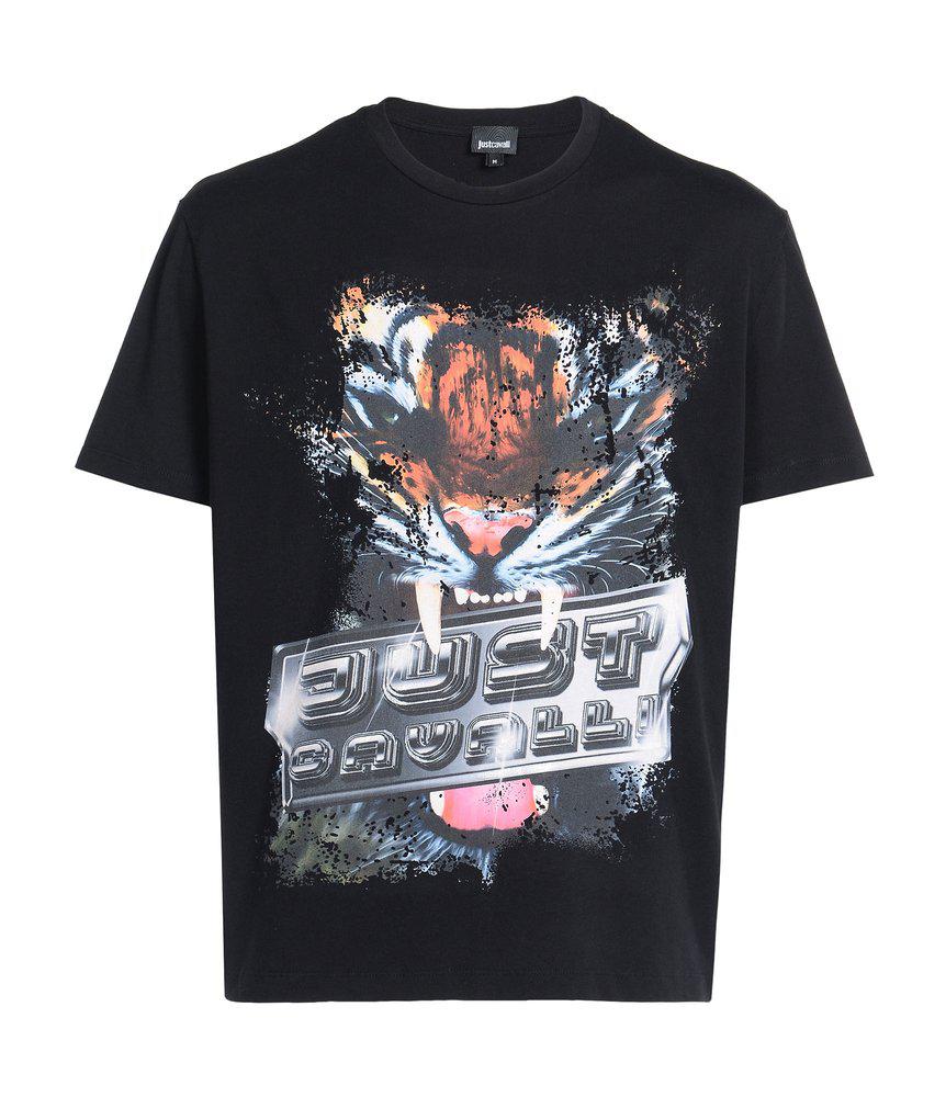 Just Cavalli Graphic Printed Crewneck T-Shirt商品第1张图片规格展示