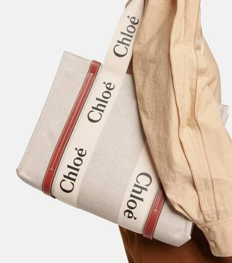 商品Chloé|Woody Medium canvas tote,价格¥9999,第2张图片详细描述