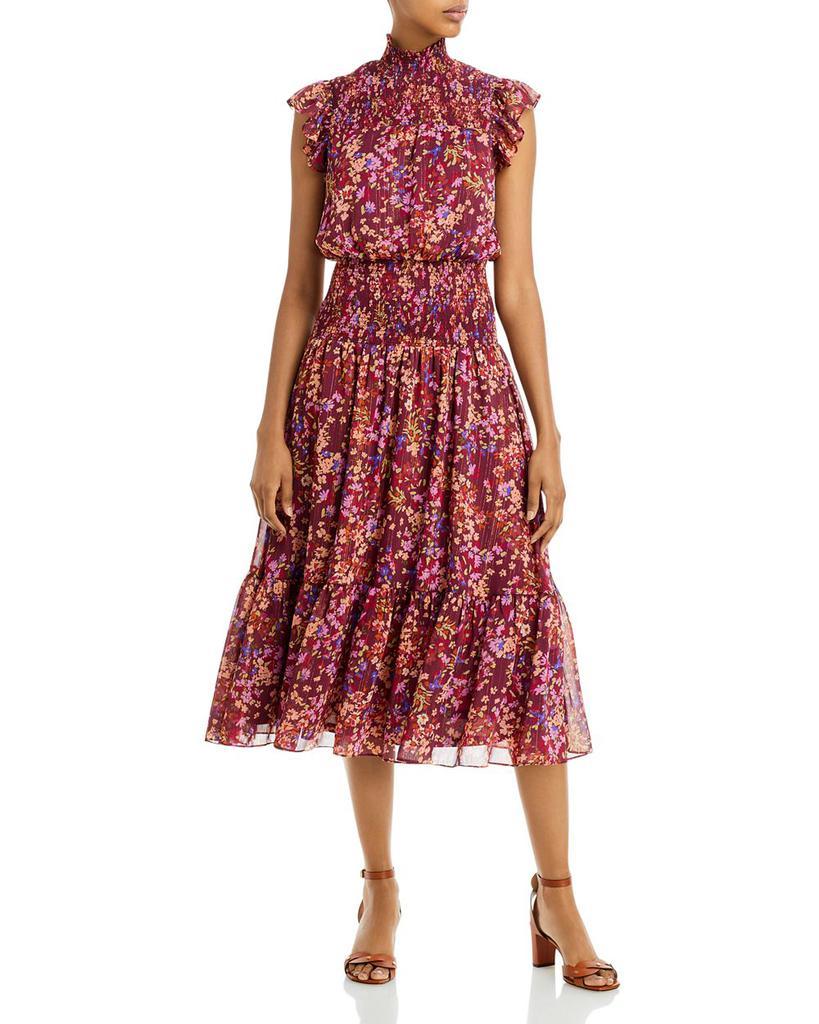 商品AQUA|Floral Print Smocked Midi Dress - 100% Exclusive,价格¥635,第1张图片