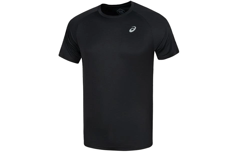 商品[国内直发] Asics|品牌logo跑步针织套头舒适透气休闲运动圆领短袖T恤 男款 黑色,价格¥305,第1张图片