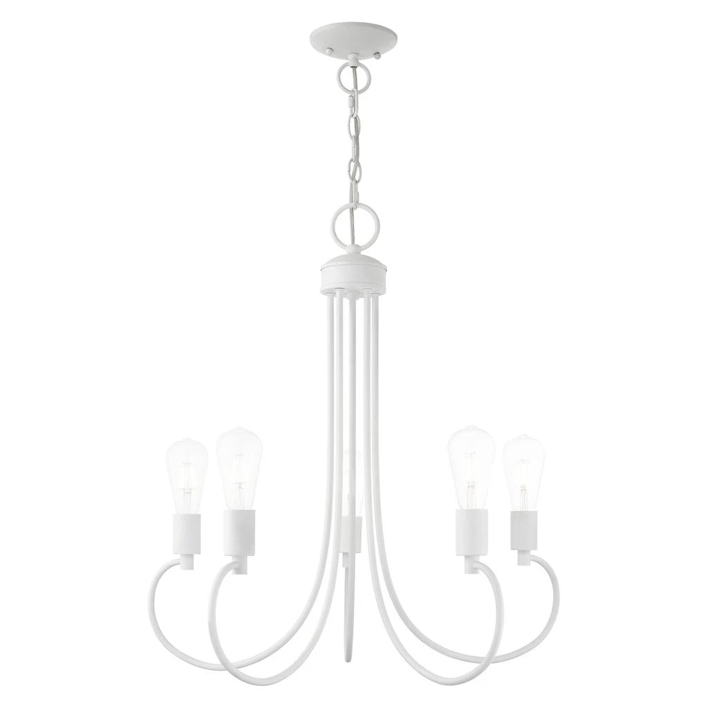 商品Livex Lighting|Five Light White Chandelier,价格¥1798,第5张图片详细描述