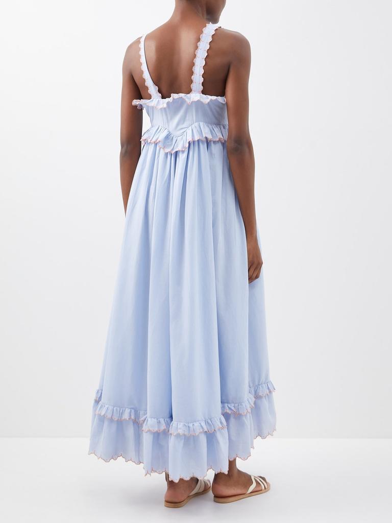 商品Thierry Colson|Valentina tie-knot ruffled cotton-poplin dress,价格¥3779,第7张图片详细描述