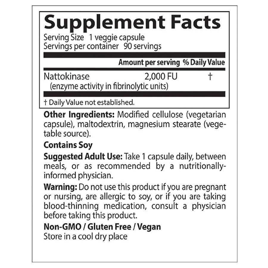 商品Doctor's Best|Nattokinase 2,000 FUs per Serving,价格¥112,第3张图片详细描述