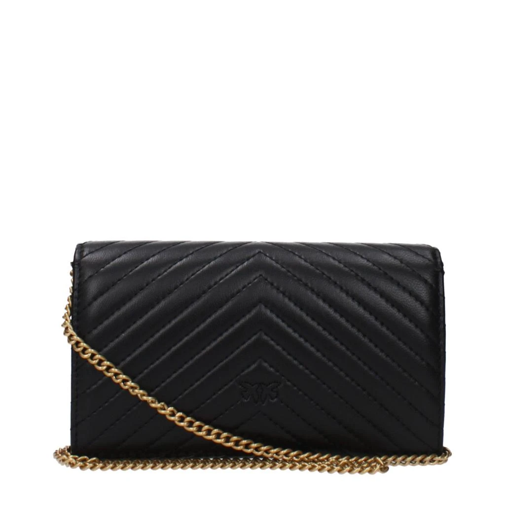 商品PINKO|PINKO Black Leather Clutch Bags,价格¥1636,第3张图片详细描述