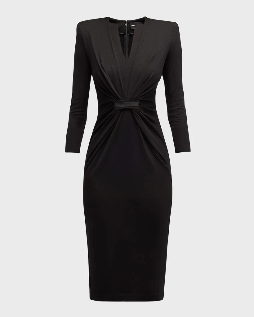 商品Giorgio Armani|Draped Milano Stitch Midi Dress,价格¥10024,第1张图片