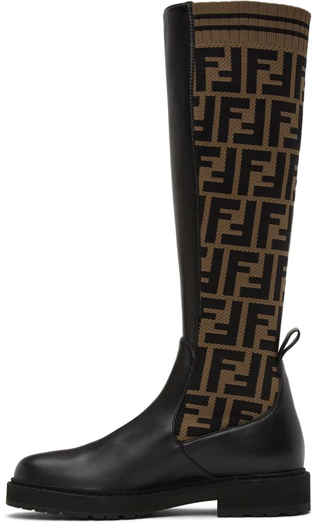 商品Fendi|Brown & Black 'Forever Fendi' Rockoko Tall Boots,价格¥12212,第3张图片详细描述