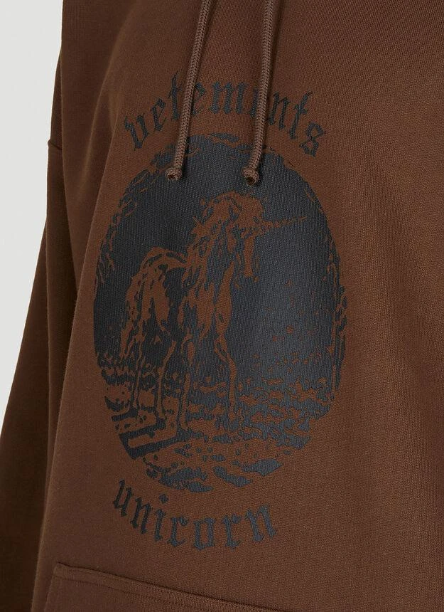 商品Vetements|Unicorn Print Hooded Sweatshirt in Brown,价格¥4001,第5张图片详细描述