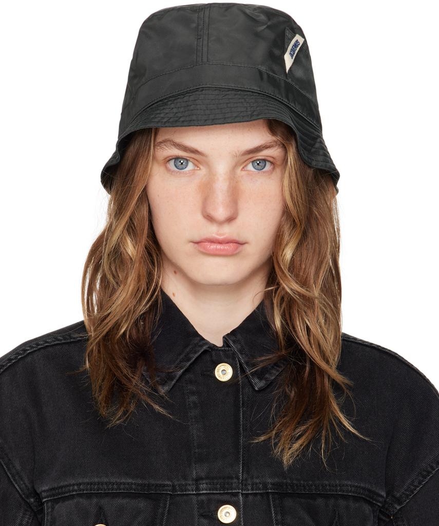 ハット JACQUEMUS LE BOB OVALIE Le Bob Ovalie bucket hat in black - Jacquemus | Mytheresa