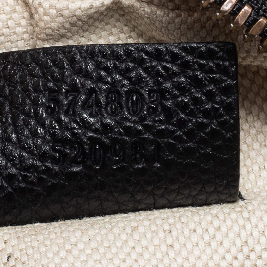 Gucci Black Leather Logo Print Messenger Bag商品第10张图片规格展示