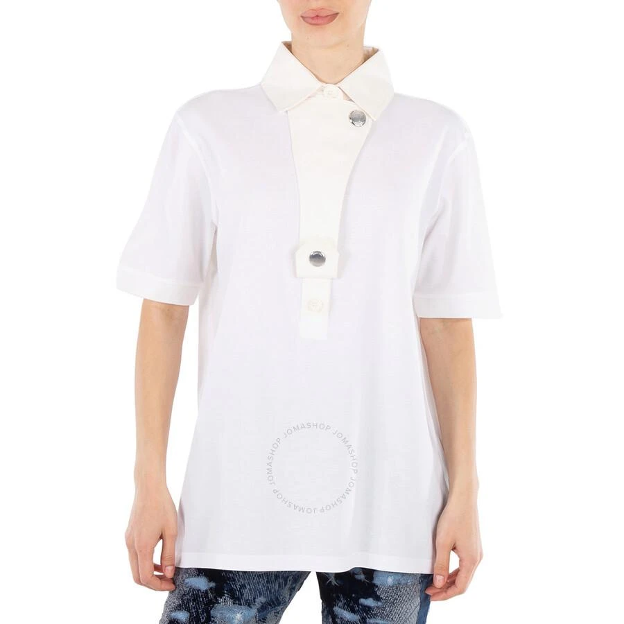 商品Burberry|Ladies White Cotton Polo Shirt,价格¥891,第1张图片