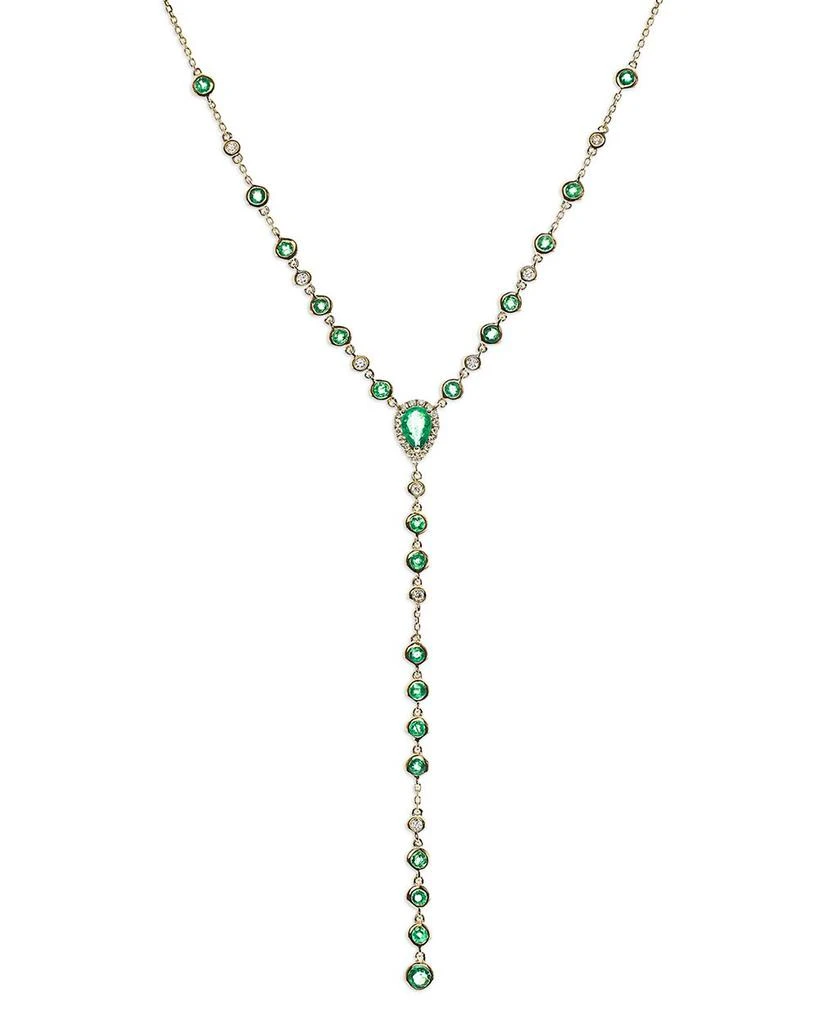 商品Bloomingdale's|Emerald & Diamond Lariat Necklace in 14K Yellow Gold, 18",价格¥15697,第1张图片
