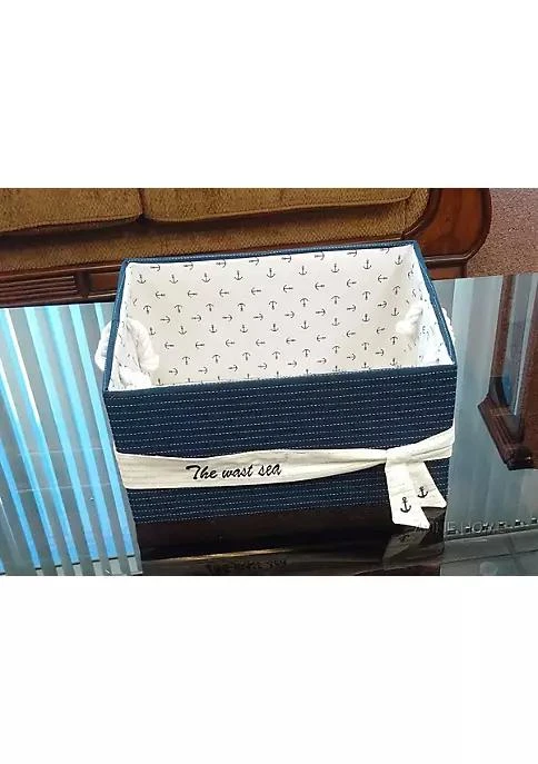 商品belk|Modern Handicrafts Home Decorative Blue Fabric Basket With Bow Decoration Set Of 5,价格¥1247,第4张图片详细描述