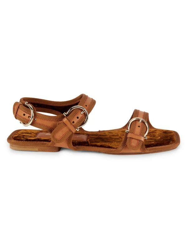 商品Salvatore Ferragamo|Anteo Leather Flat Sandals,价格¥2049,第1张图片