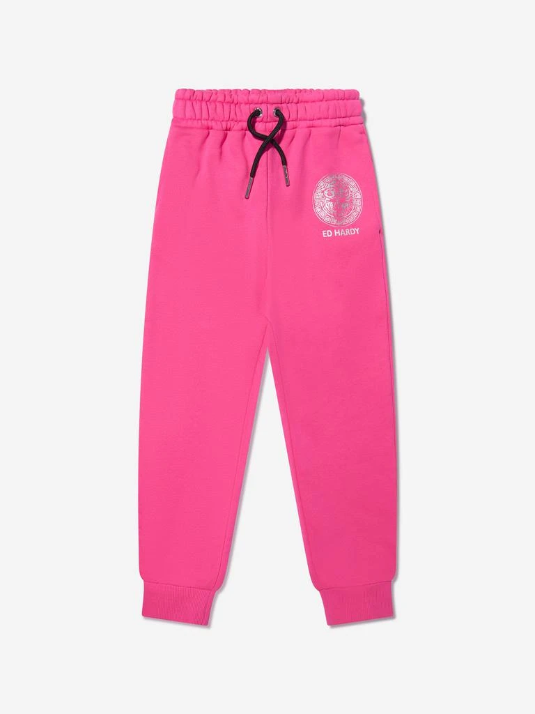 商品Ed Hardy|ED Hardy Girls Logo Joggers in Pink,价格¥218,第1张图片