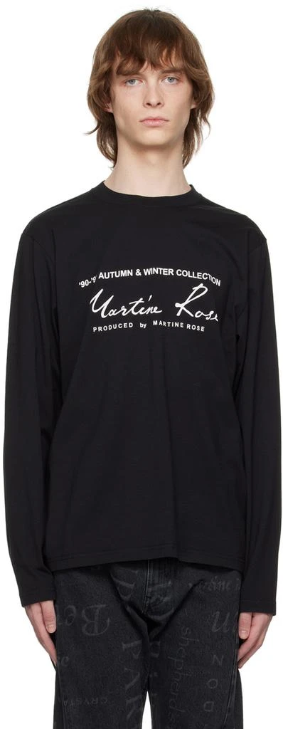 商品Martine Rose|Black Printed Long Sleeve T-Shirt,价格¥1099,第1张图片