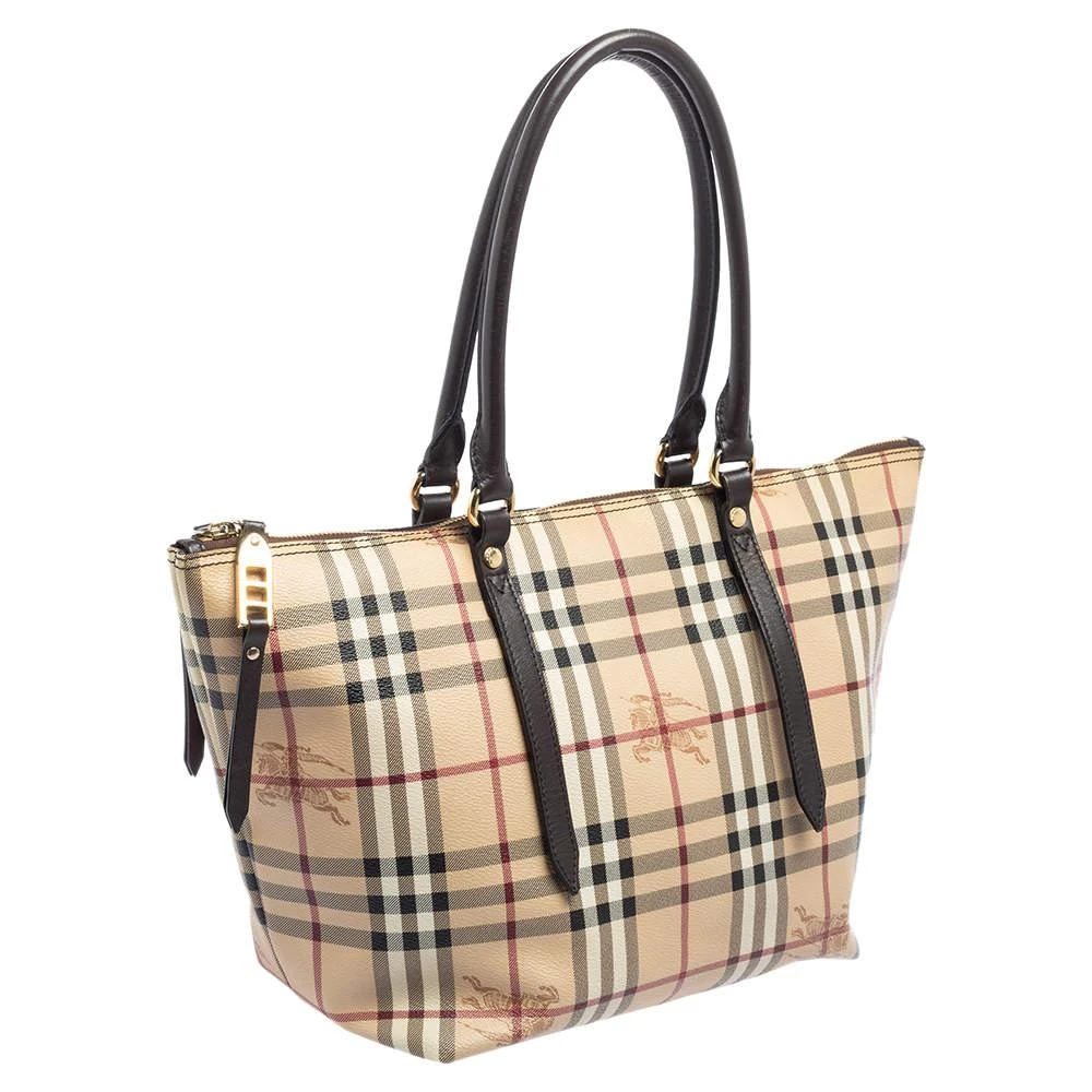 商品[二手商品] Burberry|Burberry Beige/Brown Haymarket Check PVC and Leather Small Salisbury Tote,价格¥2932,第3张图片详细描述