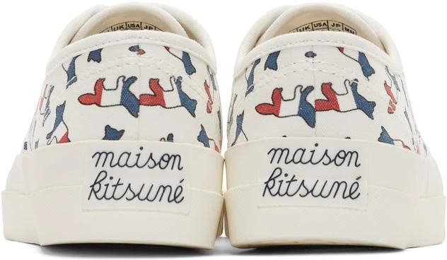 商品Maison Kitsune|White Canvas All Over Tricolor Fox Sneakers,价格¥1061,第4张图片详细描述