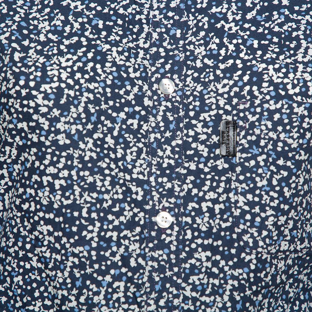 商品[二手商品] Burberry|Burberry Brit Navy Blue Printed Cotton Button Front Shirt XS,价格¥789,第6张图片详细描述