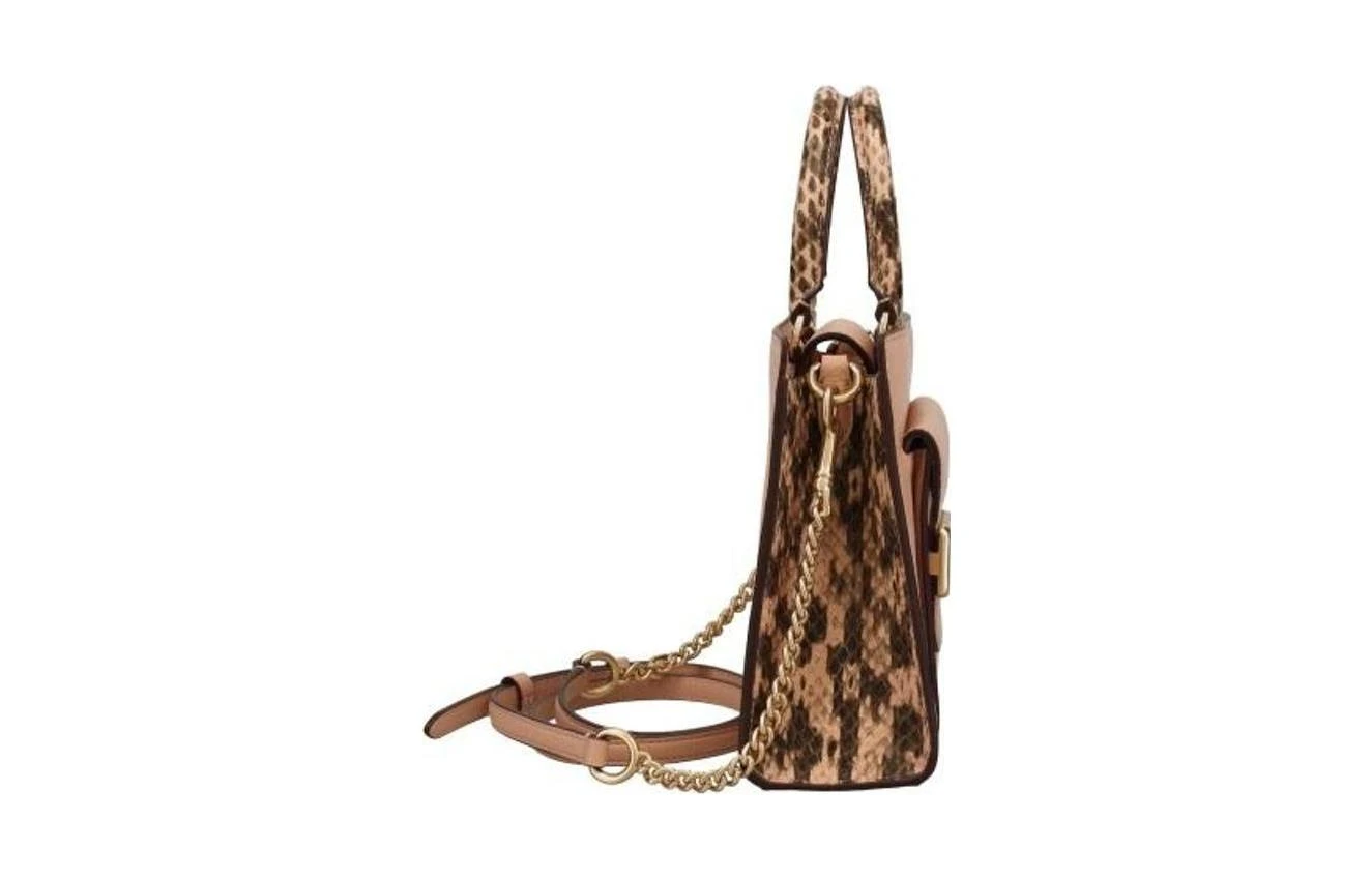 商品[国内直发] Coach|蔻驰 Pepper 17 两个信用卡槽 精致鹅卵石纹皮革配蛇纹压花皮革 琴谱包手提单肩斜挎包 小号 女款 贝壳粉色,价格¥1233,第5张图片详细描述