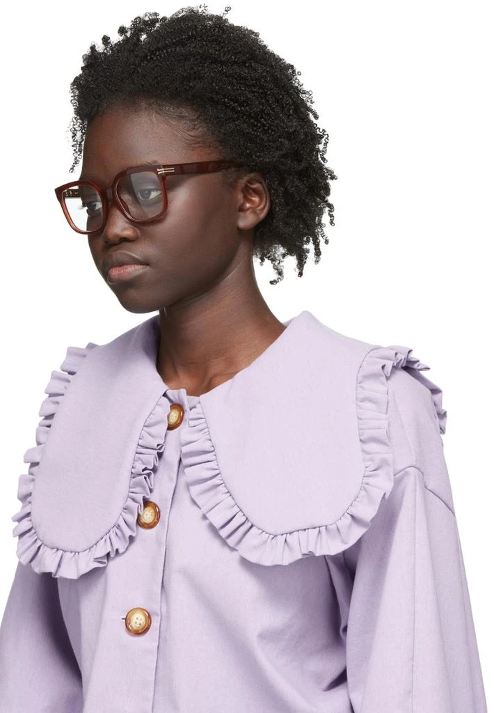 商品Marc Jacobs|Brown Square Glasses,价格¥858,第4张图片详细描述