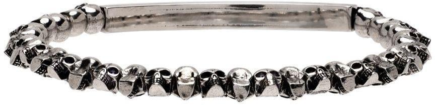 商品Alexander McQueen|Silver Mini Skull Bracelet,价格¥2825,第6张图片详细描述