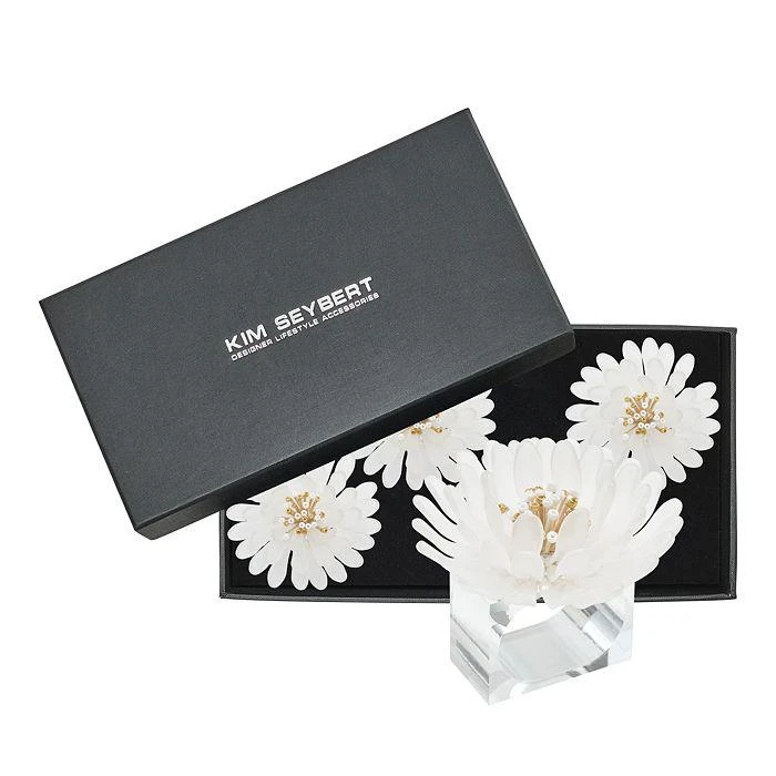 商品Kim Seybert|Cosmos Napkin Ring in White & Gold, Set of 4,价格¥897,第2张图片详细描述