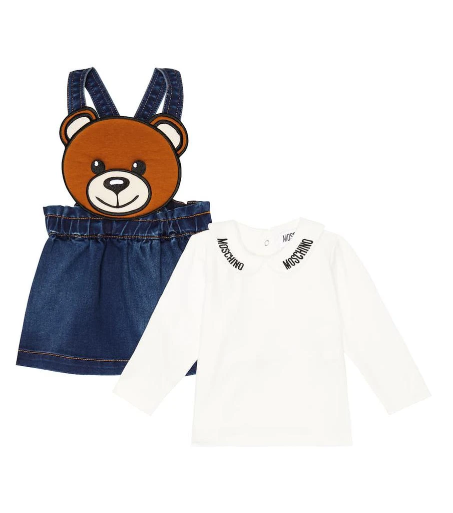 商品Moschino|婴幼儿 — 针织上衣与牛仔无袖连衣裙,价格¥902,第1张图片