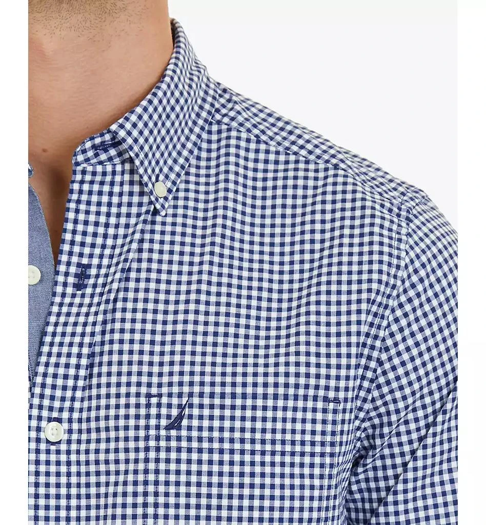 商品Nautica|Men's Classic-Fit Long-Sleeve Gingham Check Poplin Shirt,价格¥595,第3张图片详细描述