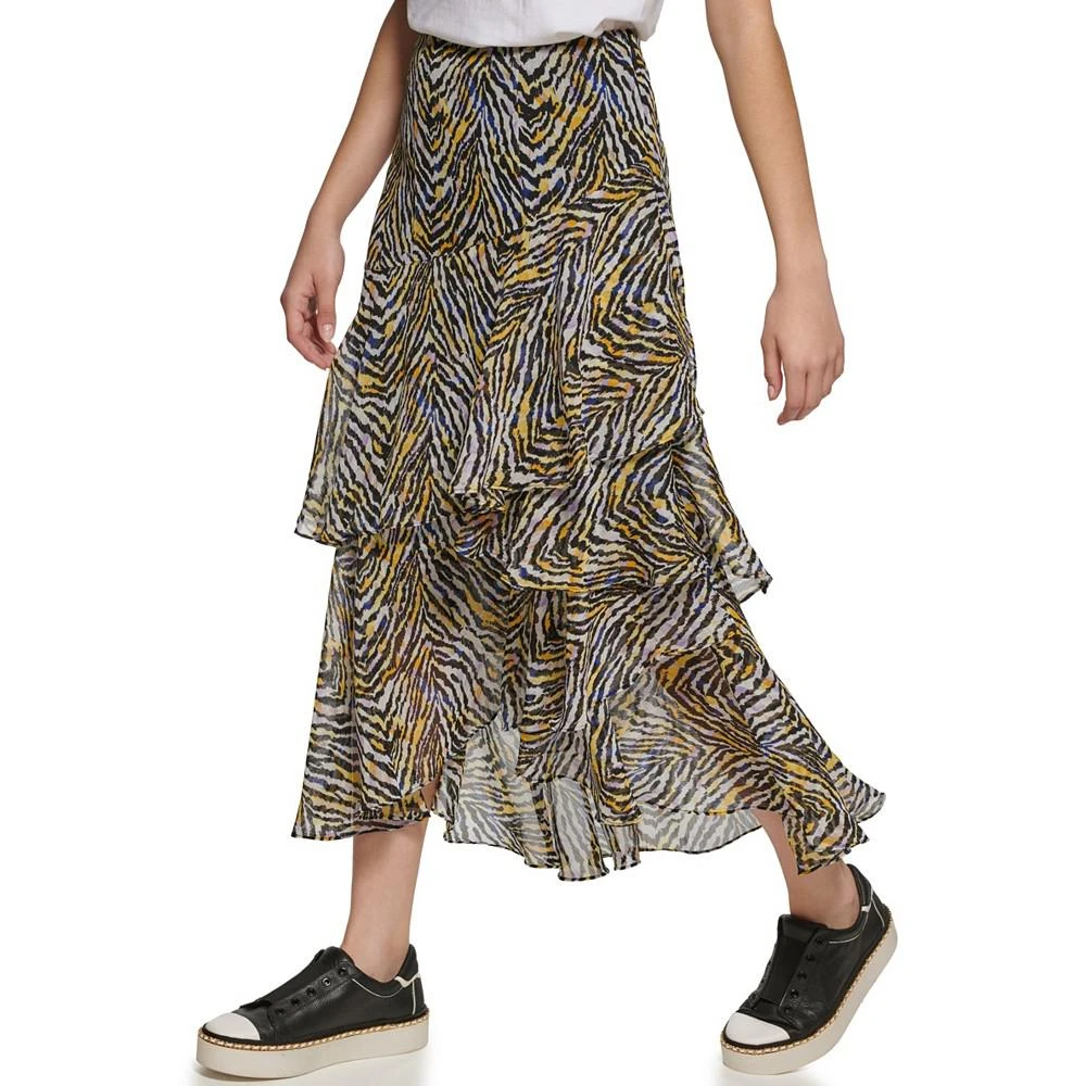 商品Karl Lagerfeld Paris|Women's Printed Ruffle Midi Skirt,价格¥493,第4张图片详细描述