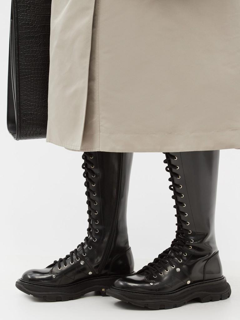 商品Alexander McQueen|Tread exaggerated-sole leather knee-high boots,价格¥8441,第5张图片详细描述