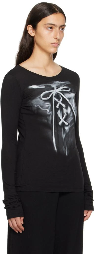 商品We11done|Black Ribbon Long Sleeve T-Shirt,价格¥648,第4张图片详细描述