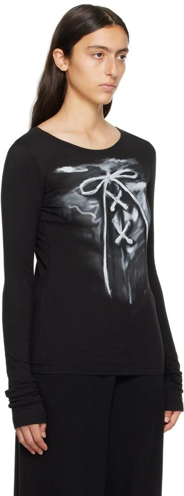 商品We11done|Black Ribbon Long Sleeve T-Shirt,价格¥1087,第4张图片详细描述