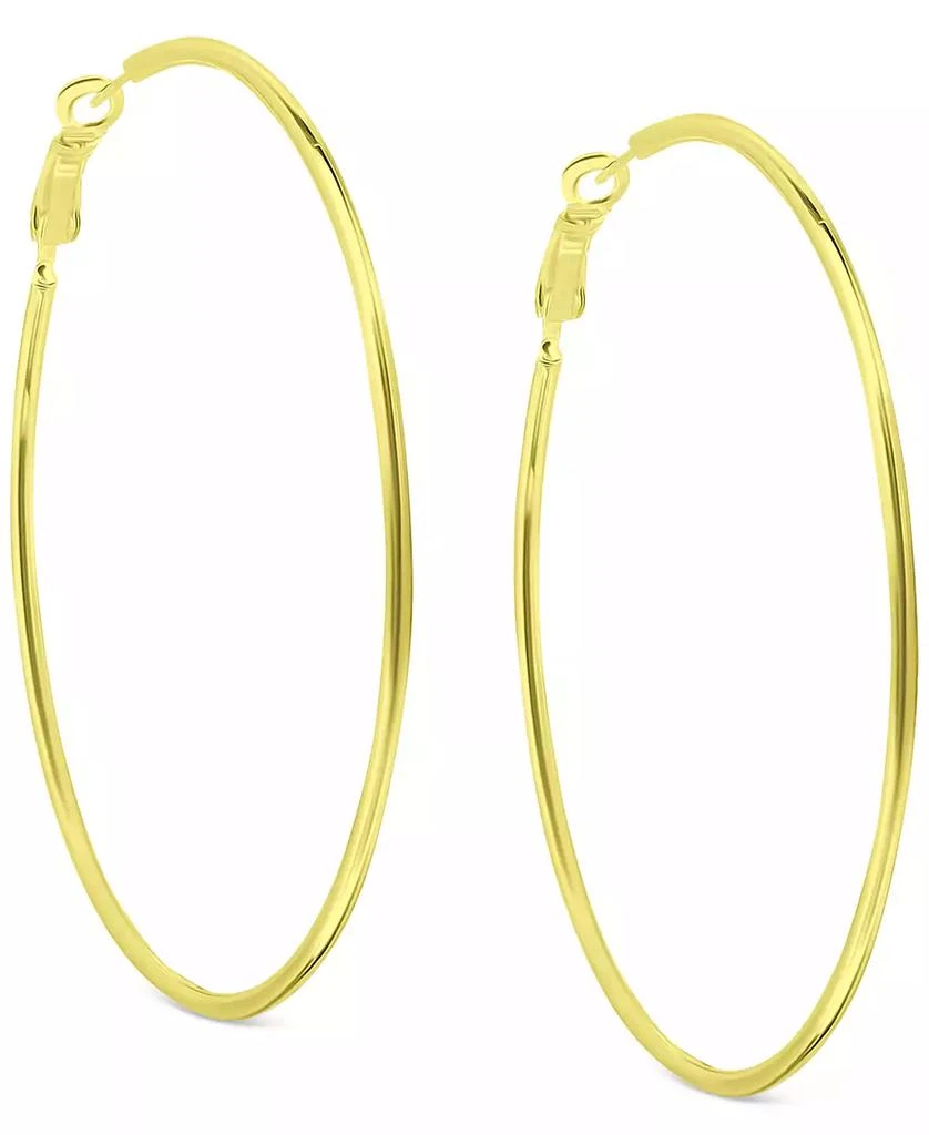 商品Giani Bernini|Polished Wire Large Hoop Earrings in 18k Gold-Plated Sterling Silver, 70mm, Created for Macy's,价格¥342,第3张图片详细描述